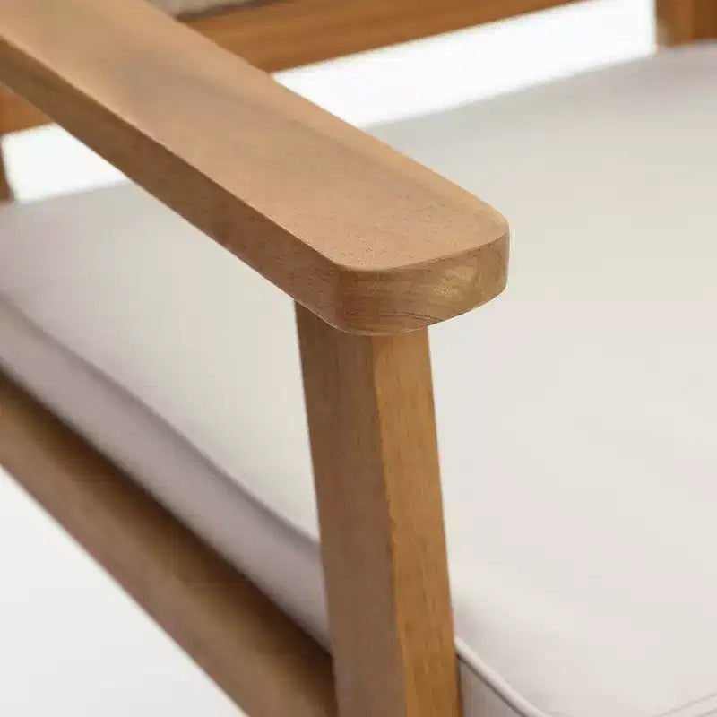 Fauteuils d'extérieur LuxenHome en bois d'acacia et corde tressée avec coussins, lot de 2