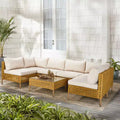 Karl Home Patio 7-Piece PE Wicker Sectional Conversation Set