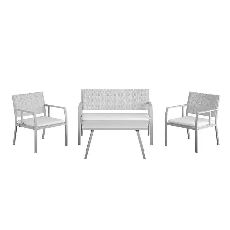 COSCO 4-Piece Folding Conversation Set, Light Gray