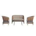 Novogratz Ava 4-Piece Wicker Conversation Set, Tan