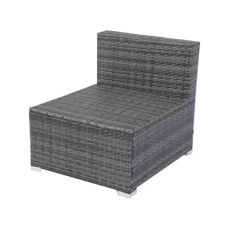 Ensemble de canapé d'angle de jardin 7 places en rotin Whisen avec auvent rétractable et coussins lavables