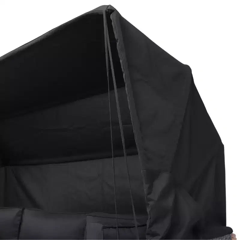 Ensemble de canapé d'angle de jardin 7 places en rotin Whisen avec auvent rétractable et coussins lavables