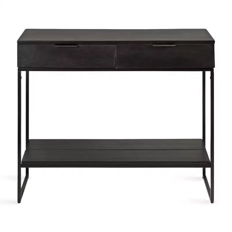 Wood and Metal Console Table, 36"x13"x31", Black, Modern Entryway or Sofa Table