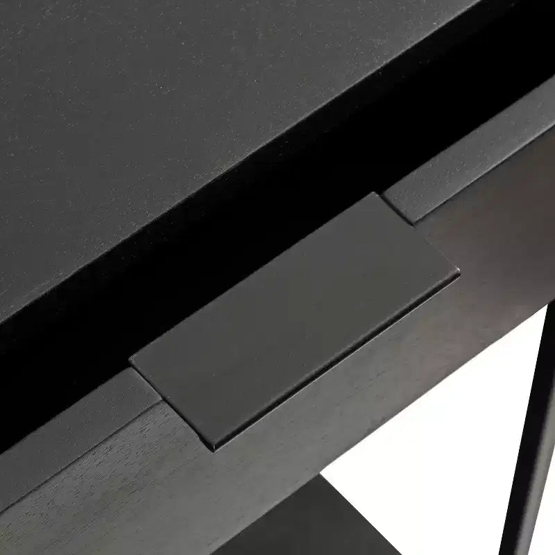 Wood and Metal Console Table, 36"x13"x31", Black, Modern Entryway or Sofa Table