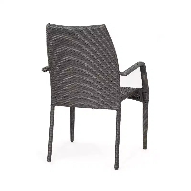 Christopher Knight Home Riley Ensemble de conversation 3 pièces empilables en osier tressé, marron foncé