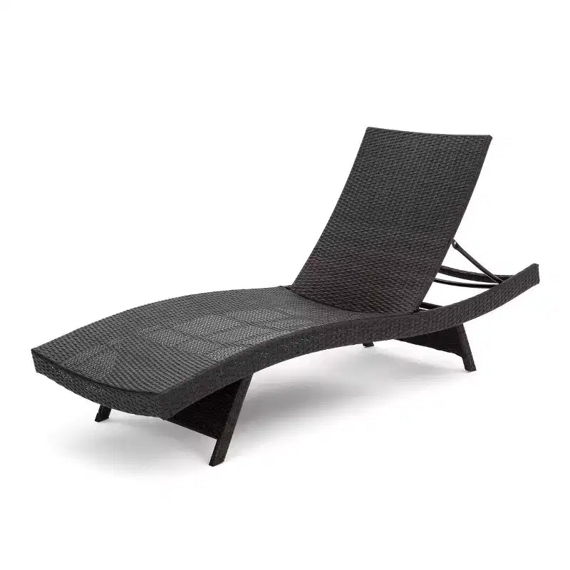 Christopher Knight Home Pacific Ensemble de conversation extérieur 3 pièces en osier avec chaises longues sans accoudodoirs réglables
