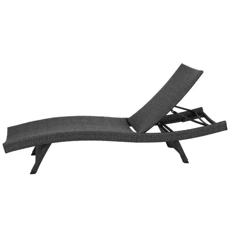 Christopher Knight Home Pacific Ensemble de conversation extérieur 3 pièces en osier avec chaises longues sans accoudodoirs réglables