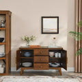 Buffet de rangement Mid-Century Modern 120 cm avec 2 portes et 3 tiroirs