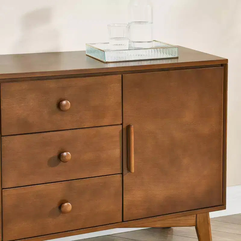 Mid-Century Modern 47.3" Wood Storage Sideboard with 2 Doors and 3 Drawers