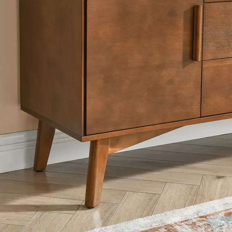 Mid-Century Modern 47.3" Wood Storage Sideboard with 2 Doors and 3 Drawers