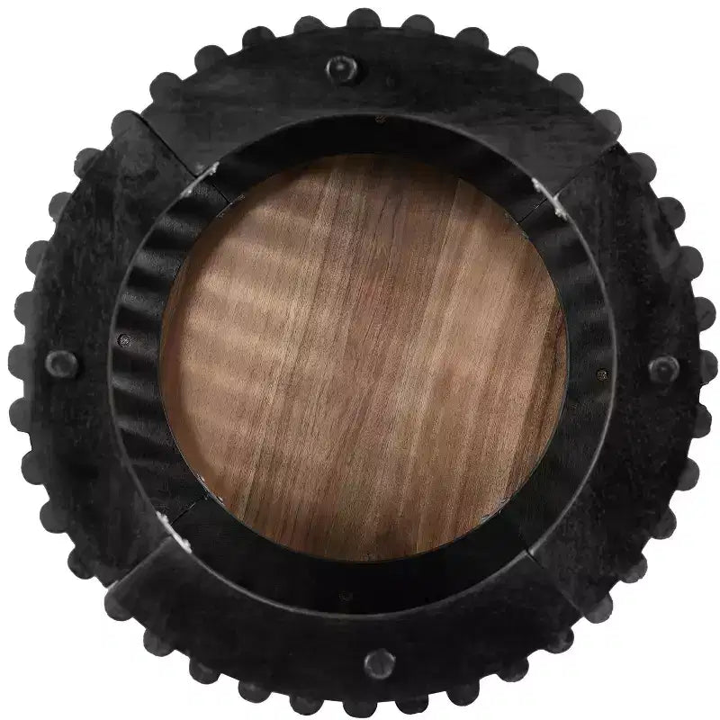 17.5" Round Acacia Wood Handcrafted Side Table, Natural Finish, Living Room or Bedroom Accent