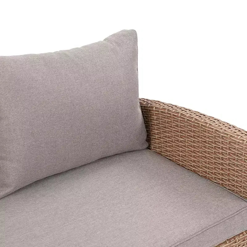Chic Crate – Salon de jardin rustique en osier 6 pièces avec canapé, chaises et table en rotin | Finition naturelle | Multi-pièces