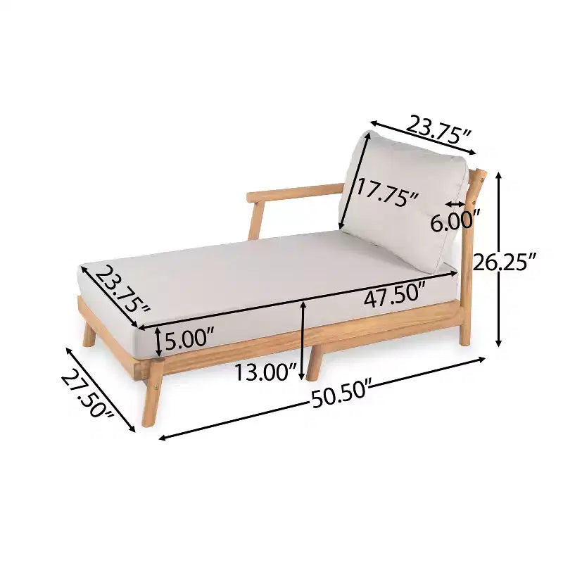 Christopher Knight Home Shane Canapé deux places et chaise longue en bois d'acacia rustique pour extérieur