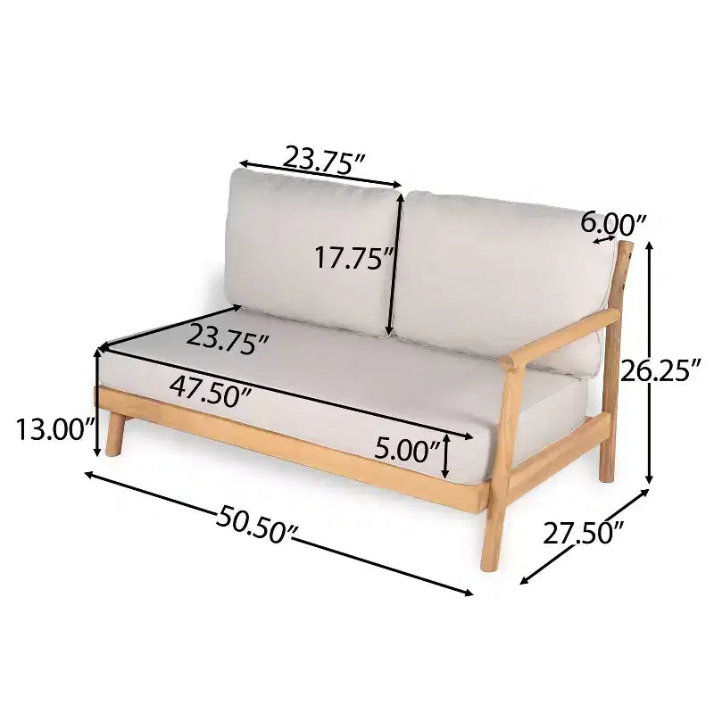 Christopher Knight Home Shane Canapé deux places et chaise longue en bois d'acacia rustique pour extérieur