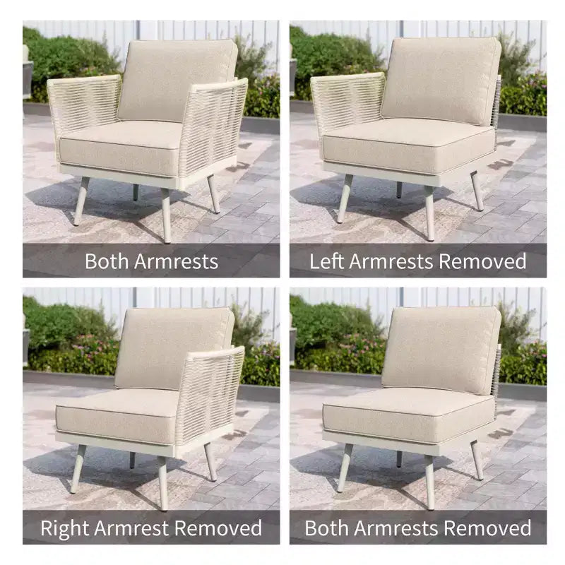 Salons de jardin en rotin tressé avec table basse Captiva Designs
