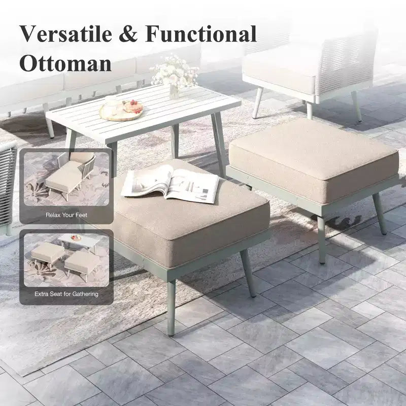 Salons de jardin en rotin tressé avec table basse Captiva Designs