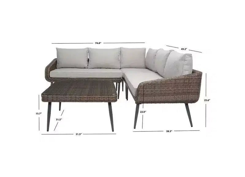 Ensemble de canapés 4 pièces Onri - Intérieur/Extérieur - PAT9027 - Safavieh