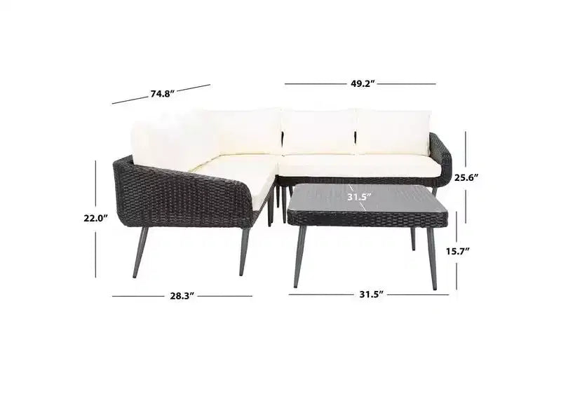 Ensemble de canapés 4 pièces Onri - Intérieur/Extérieur - PAT9027 - Safavieh