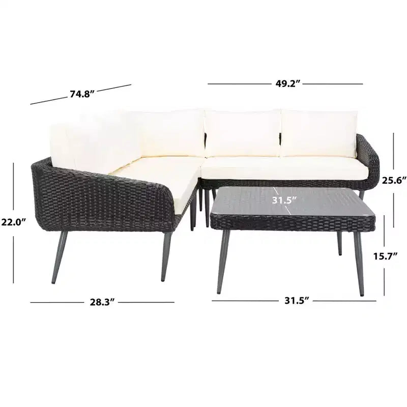 Ensemble de canapés 4 pièces Onri - Intérieur/Extérieur - PAT9027 - Safavieh