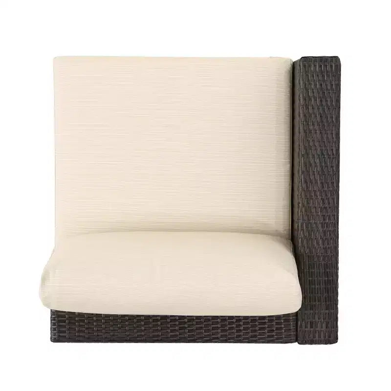 Christopher Knight Home Santa Rosa Ensemble de canapé sectionnel d'extérieur 4 places en aluminium et osier avec coussins