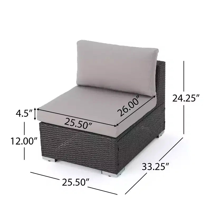 Christopher Knight Home Santa Rosa Ensemble de canapé sectionnel d'extérieur 4 places en aluminium et osier avec coussins