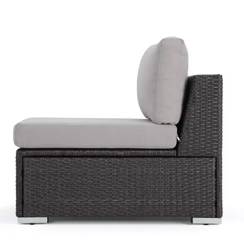 Christopher Knight Home Santa Rosa Ensemble de canapé sectionnel d'extérieur 4 places en aluminium et osier avec coussins