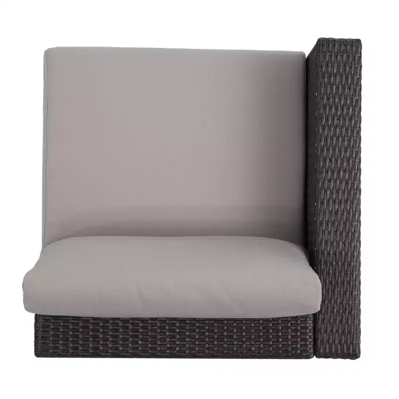 Christopher Knight Home Santa Rosa Ensemble de canapé sectionnel d'extérieur 4 places en aluminium et osier avec coussins