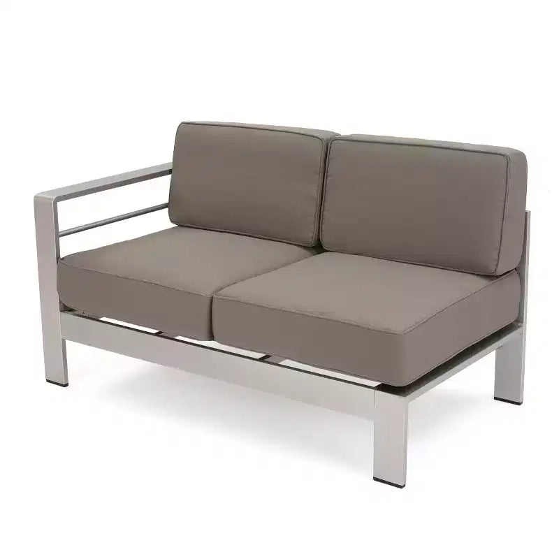 Christopher Knight Home Cape Coral Salon de jardin d'angle 6 places en aluminium avec fauteuil club