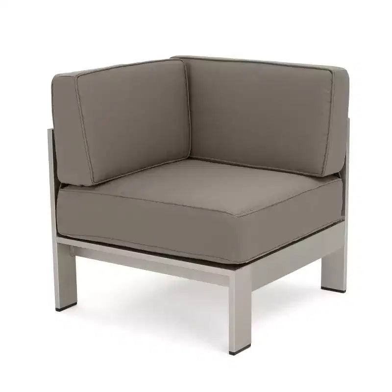 Christopher Knight Home Cape Coral Salon de jardin d'angle 6 places en aluminium avec fauteuil club