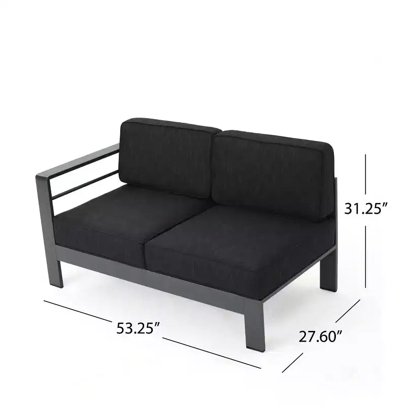 Christopher Knight Home Cape Coral Salon de jardin d'angle 6 places en aluminium avec fauteuil club