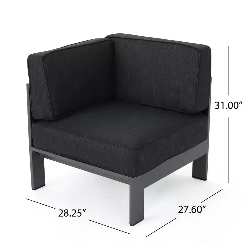 Christopher Knight Home Cape Coral Salon de jardin d'angle 6 places en aluminium avec fauteuil club