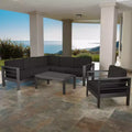 Christopher Knight Home Cape Coral Outdoor Aluminum 6 Seater Sectional Sofa and Club Chair Chat Set