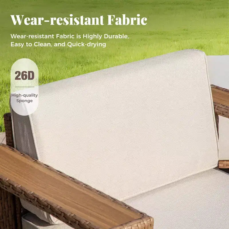 Captiva Designs Ensemble de conversation pour mobilier de patio extérieur en rotin sectionnel avec coussins de 25 cm d'épaisseur