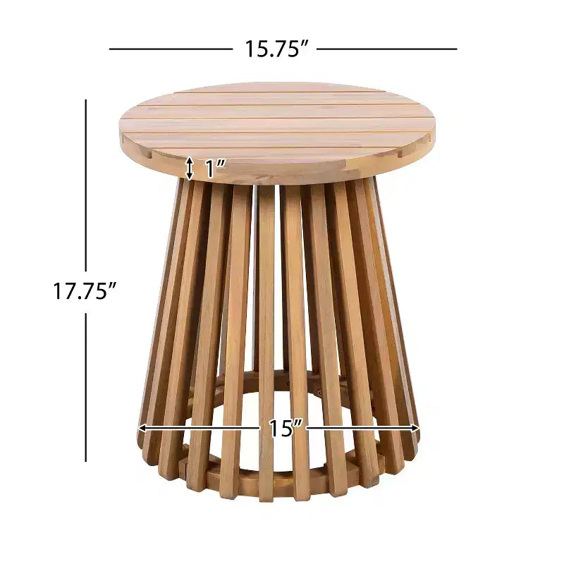Christopher Knight Home Pascal – Ensemble de 3 chaises de jardin en bois d'acacia avec table basse ronde