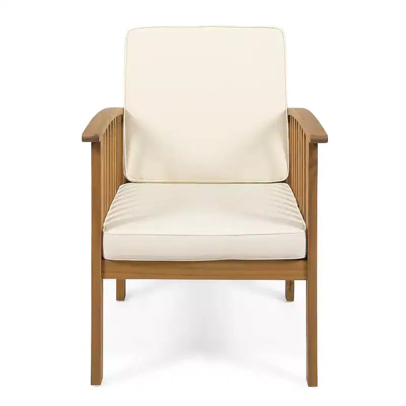 Christopher Knight Home Pascal – Ensemble de 3 chaises de jardin en bois d'acacia avec table basse ronde