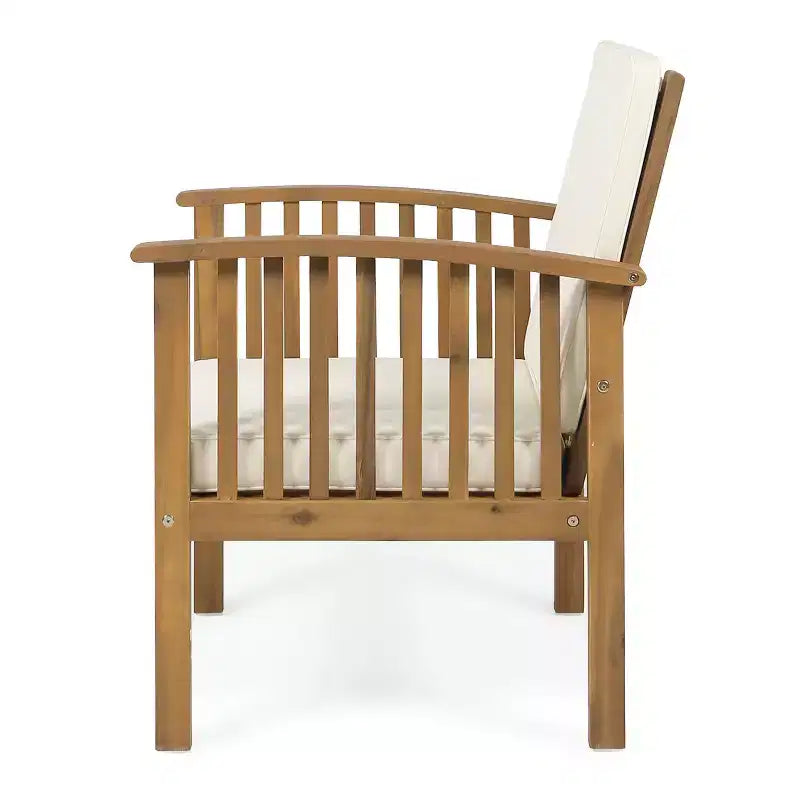 Christopher Knight Home Pascal – Ensemble de 3 chaises de jardin en bois d'acacia avec table basse ronde