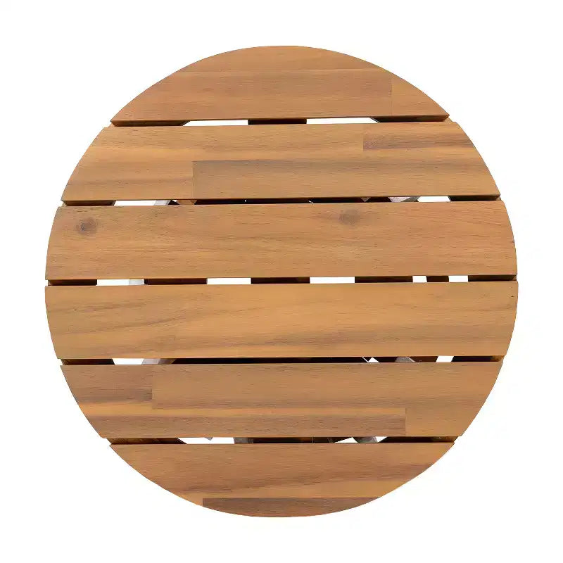 Christopher Knight Home Pascal – Ensemble de 3 chaises de jardin en bois d'acacia avec table basse ronde