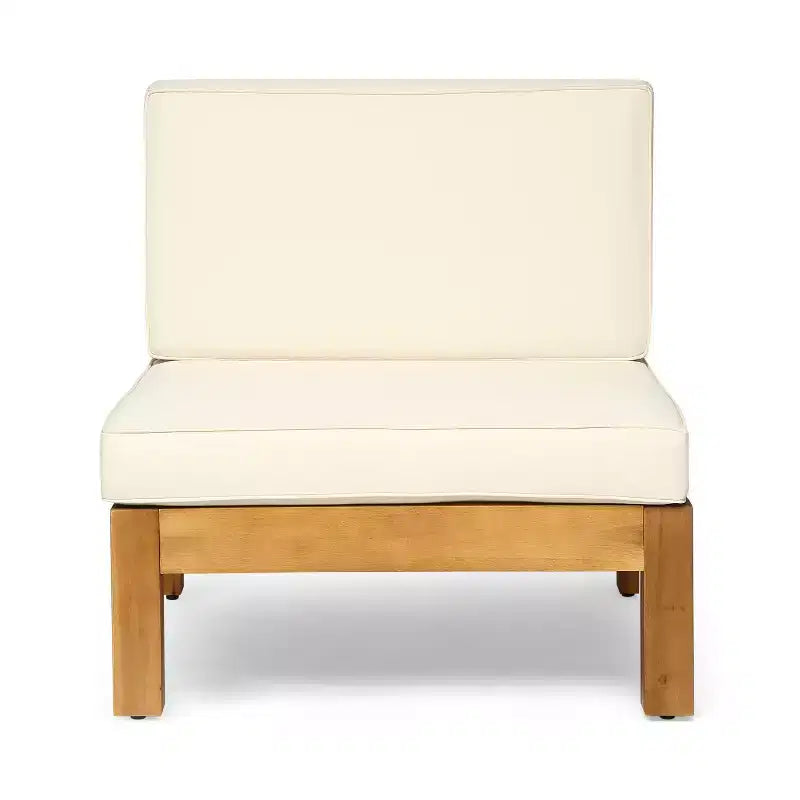 Christopher Knight Home Oana – Salon d'extérieur 6 places en bois d'acacia avec canapé et fauteuils, et coussins