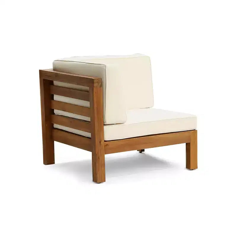 Christopher Knight Home Oana – Salon d'extérieur 6 places en bois d'acacia avec canapé et fauteuils, et coussins