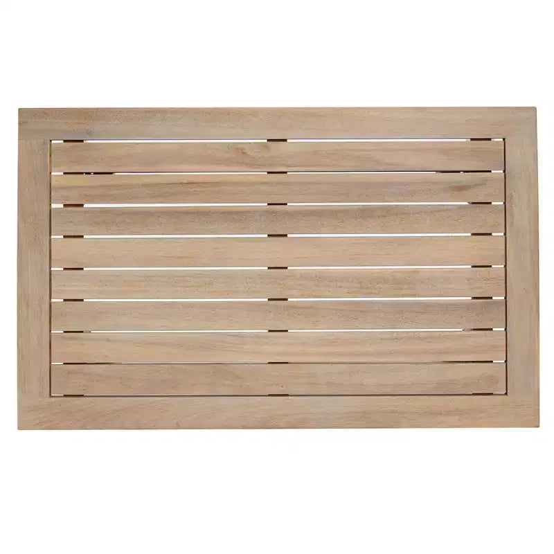 Ensemble de conversation 4 pièces en bois d'acacia avec coussins gris