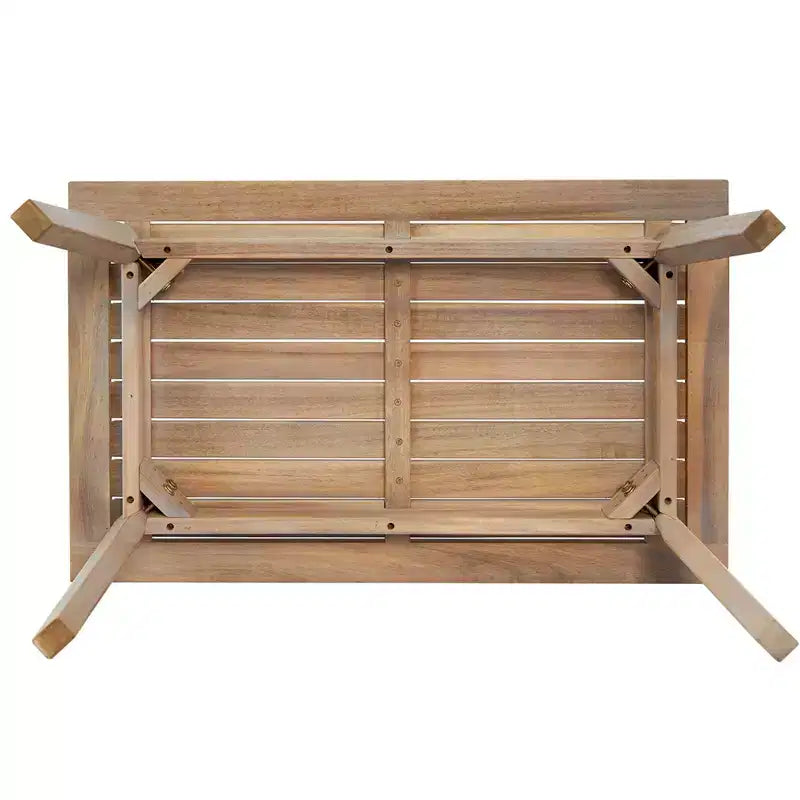 Ensemble de conversation 4 pièces en bois d'acacia avec coussins gris