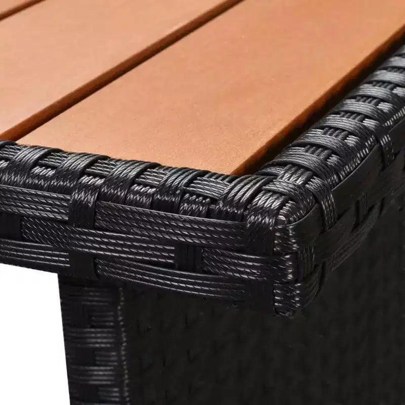 Ensemble de meubles de jardin vidaXL 7 pièces noir et crème