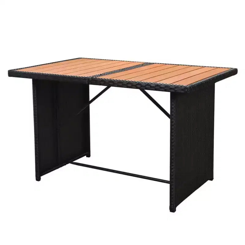 Ensemble de meubles de jardin vidaXL 7 pièces noir et crème