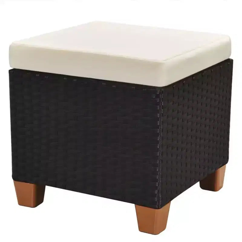 Ensemble de meubles de jardin vidaXL 7 pièces noir et crème