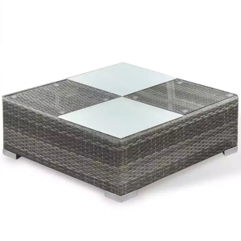 vidaXL Ensemble de salon de jardin 6 pièces - Canapé d'extérieur avec coussins et table basse - Résine tressée grise