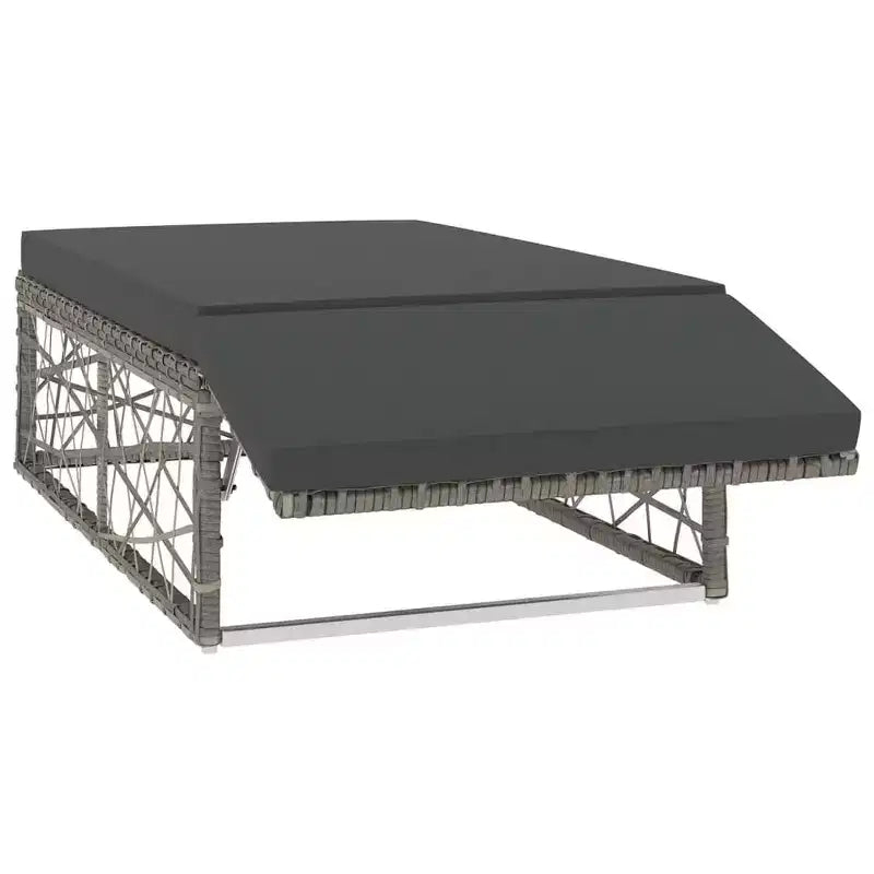 vidaXL Salon de jardin en résine tressée gris, acier thermolaqué Medium