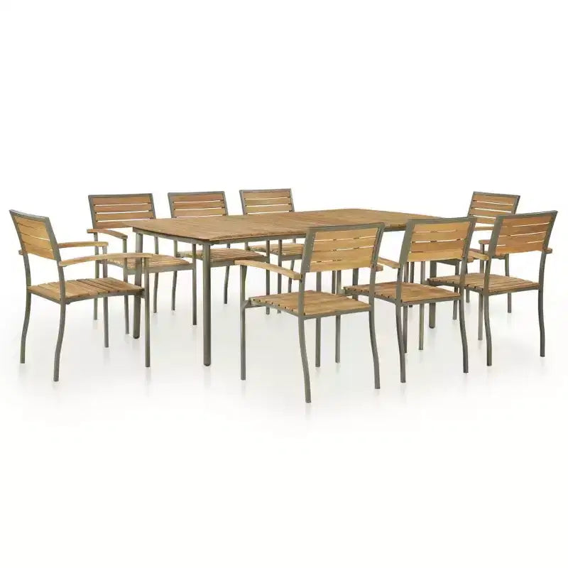 vidaXL Salon de jardin bois naturel et gris