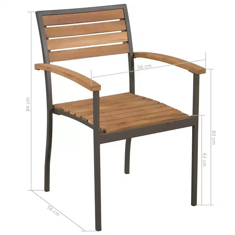 vidaXL Salon de jardin bois naturel et gris