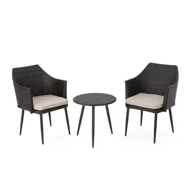 Christopher Knight Home Iona - Ensemble de 3 pièces pour salon de jardin en osier avec coussins
