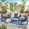 Christopher Knight Home Perry 3 Piece Outdoor Aluminum Chat Set with Water-Resistant Cushions